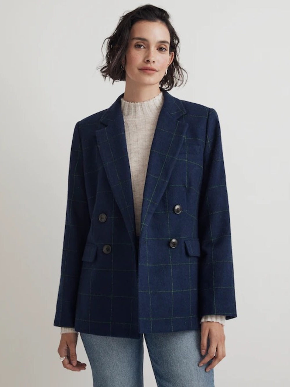 Madewell The Rosedale Wool Blazer in Plaid